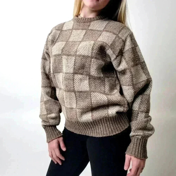 Vintage Mock Neck Chunky Knit Sweater - M - Picture 4 of 5